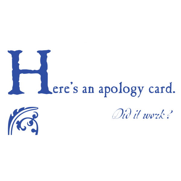 Apology greeting card from the Blunt Cards collection.