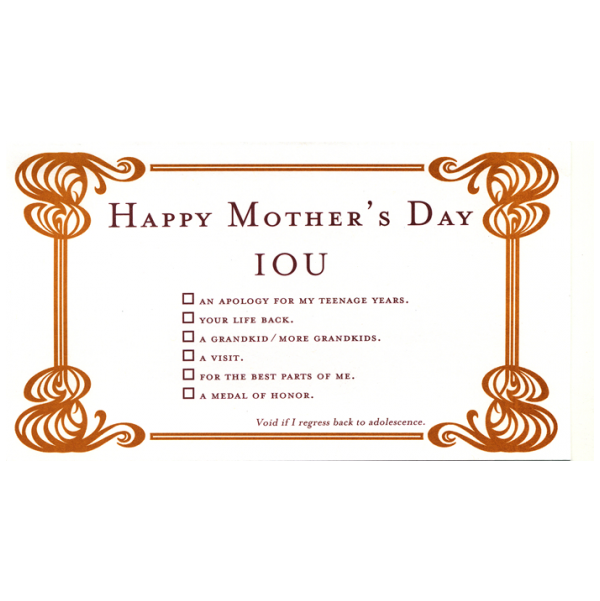 Happy Mother's Day greeting card from the IOU collection.