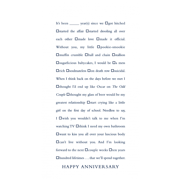 Happy Anniversary greeting card from the Clever Cards collection.
