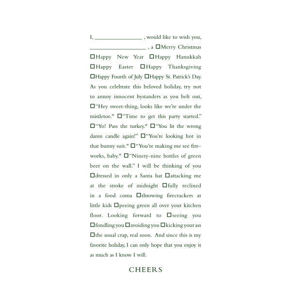 Cheers greeting card from the Clever Cards collection.