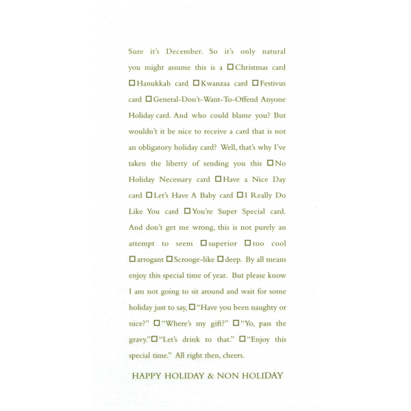 Happy Holiday and Non Holiday greeting card from the Clever Cards collection.