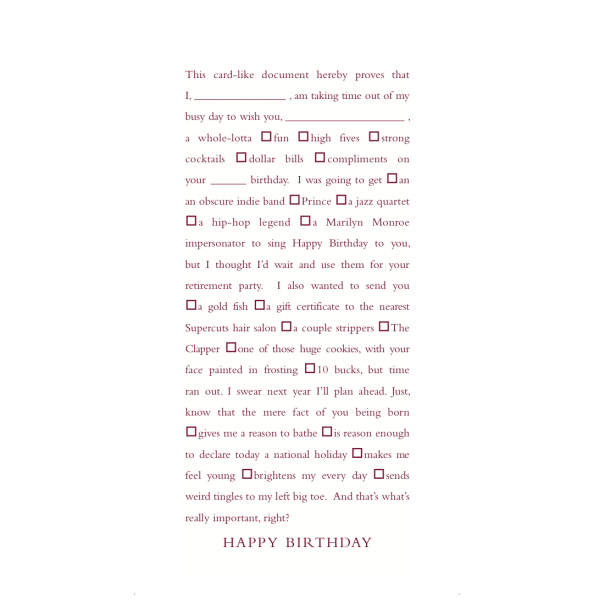 Happy Birthday greeting card from the Clever Cards collection.
