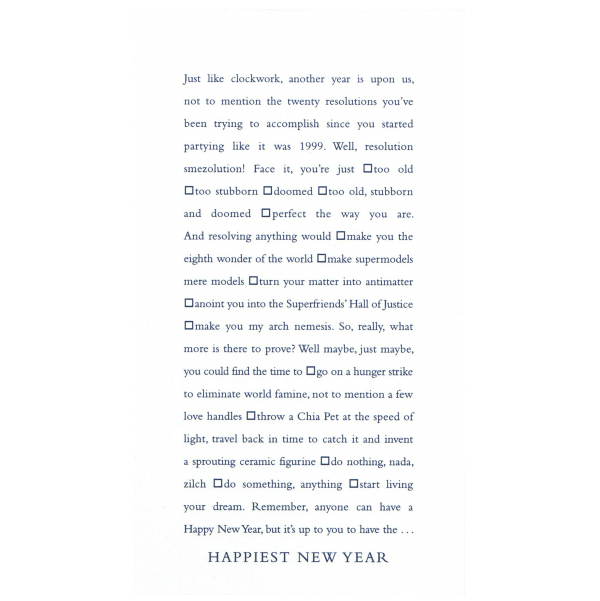 Happiest New Year greeting card from the Clever Cards collection.