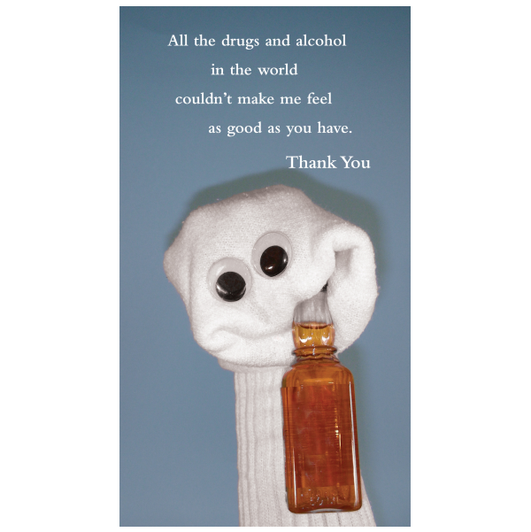 Thank You greeting card from the Sock 'ems collection.