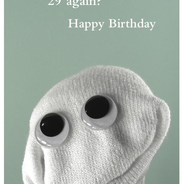 Quiplip 29 Again Birthday Card Greeting Card From The Sock Ems Collection