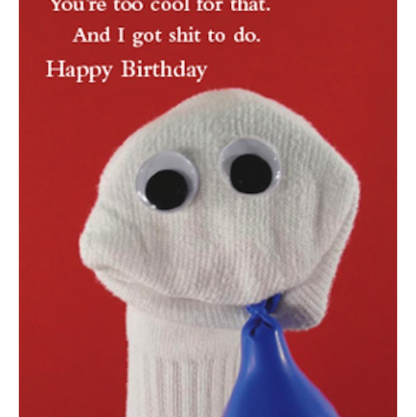 Quiplip Cool Birthday Card Greeting Card From The Sock Ems Collection