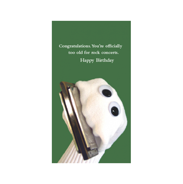Quiplip - Rock concert Birthday card greeting card from the Sock