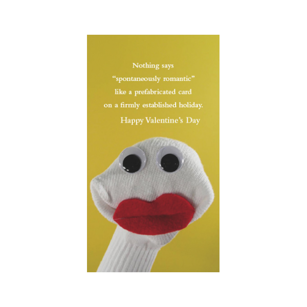 Quiplip Funny Valentine S Card Greeting Card From The Sock Ems Collection