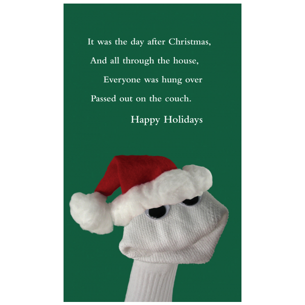 Quiplip Funny Christmas Card Greeting Card From The Sock Ems Collection