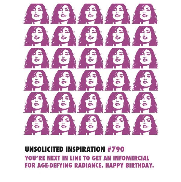 Birthday Age Defying Cindy Crawford greeting card from the Unsolicited Inspirations collection.