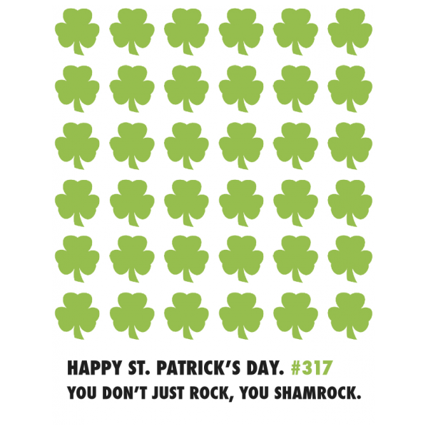 Happy St. Patricks greeting card from the Unsolicited Inspirations collection.