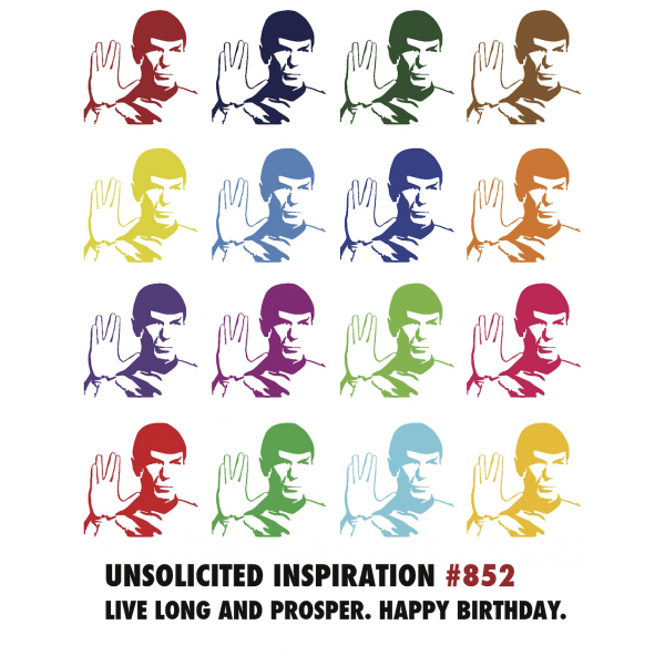 Live Long Birthday Spock greeting card from the Unsolicited Inspirations collection.